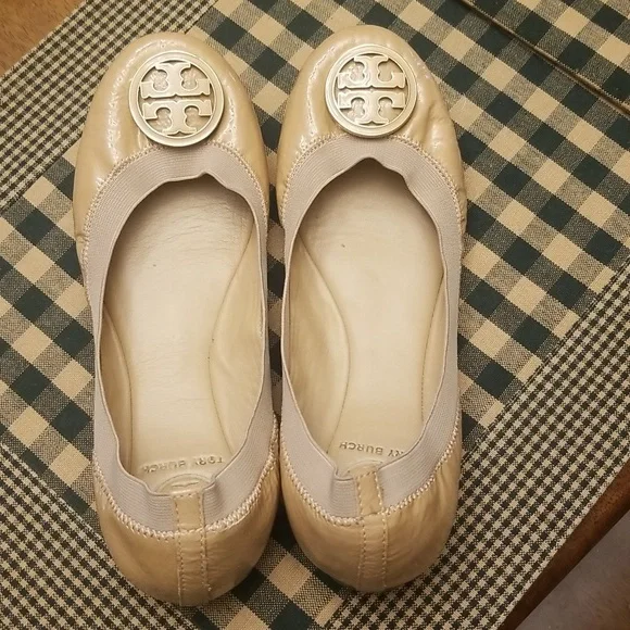 Tan leather Tory Burch ballet flats. Size 7 - Picture 8 of 9